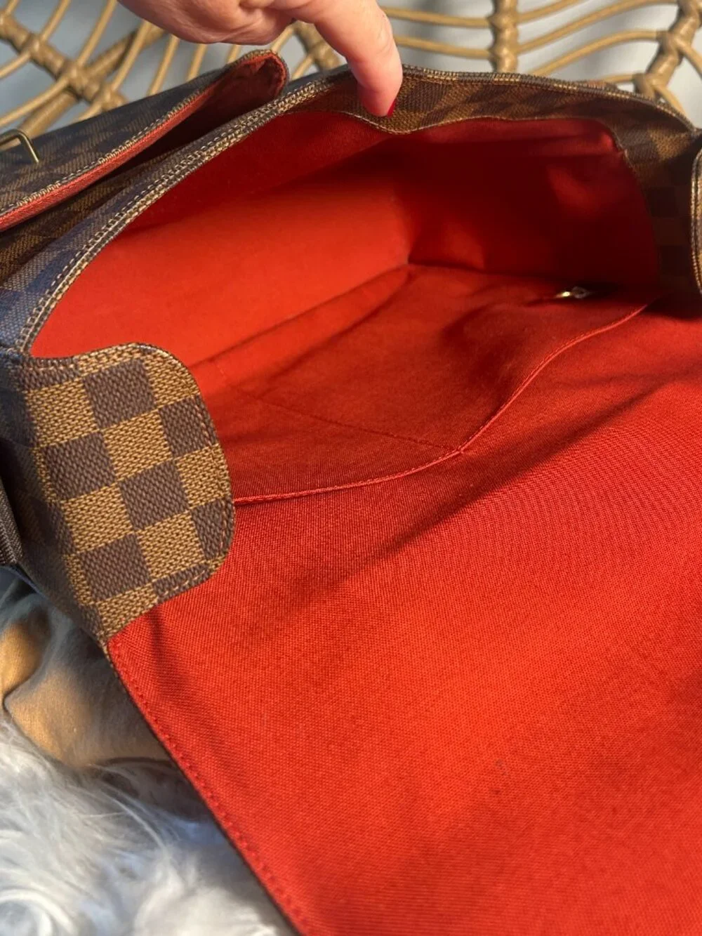 Louis Vuitton Broadway Bag in Damier Ebene & dust bag